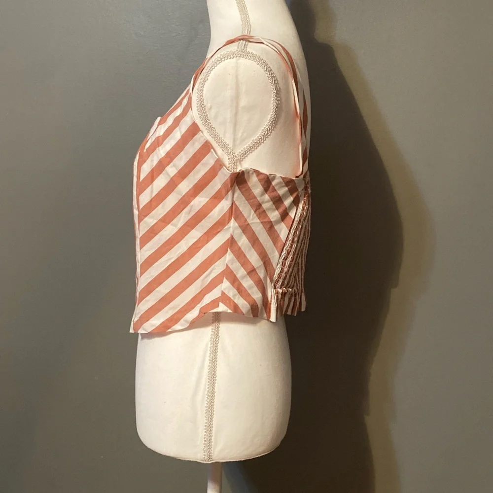 Maurices Brown and White Striped Sleeveless Top